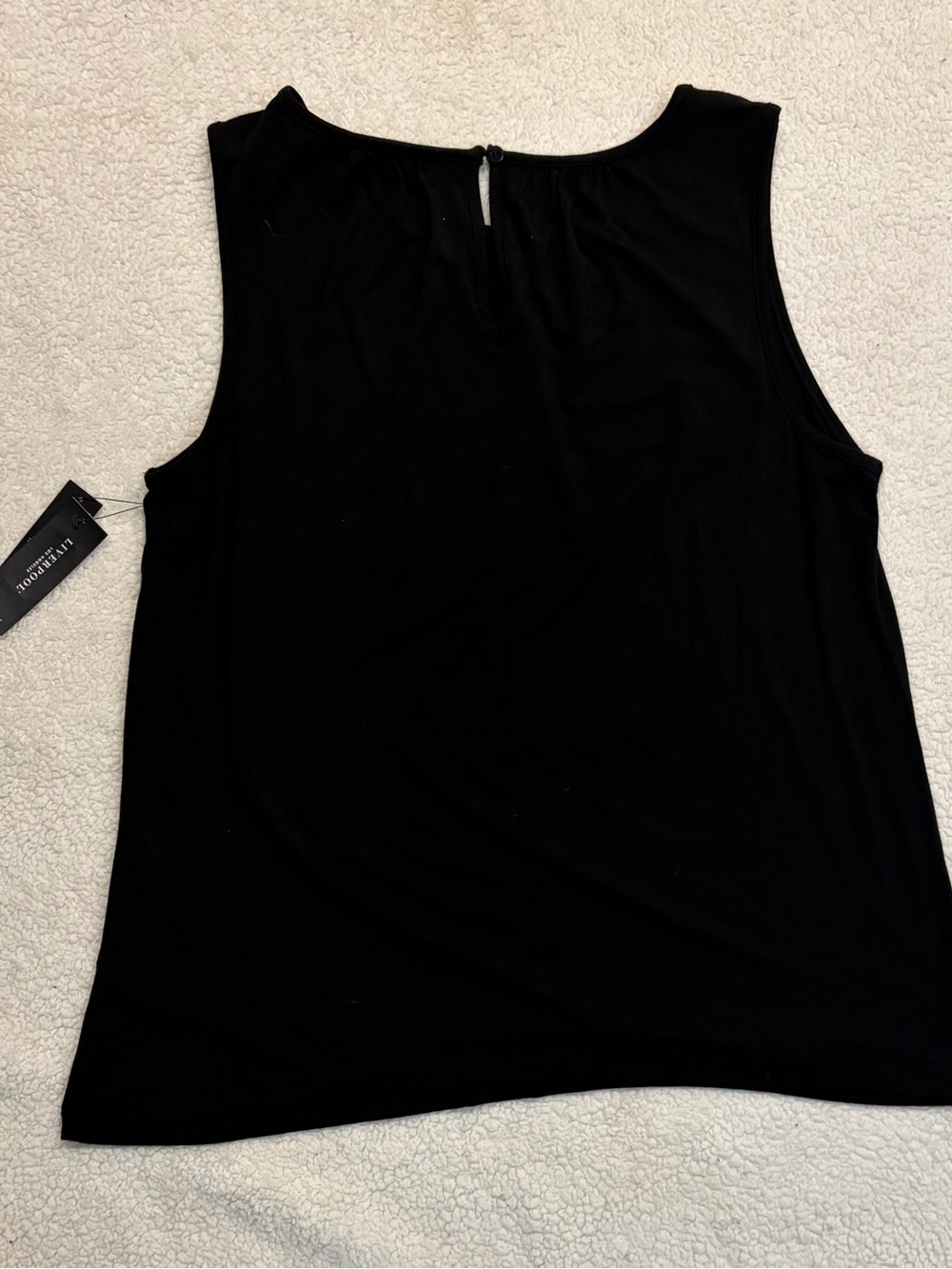 Liverpool Los Angeles Black Pleated Neck Sleeveless Tank Top Size Small NWT - Picture 4 of 4
